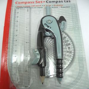 30736 - COMPASS AND RULER SET 3PCS COMPASS WITH PENCIL  PROTRACTOR