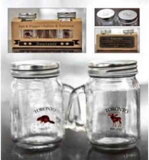 01852 - TORONTO SOUVENIR MASON SPICE JAR 1PC EACH OF SALT AND PEPPER JAR