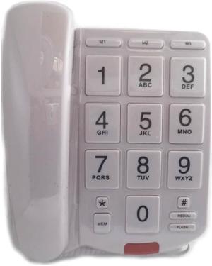 TEL-3-WHITE - TELEPHONE WITH BIG BUTTONS WHITE PHONE