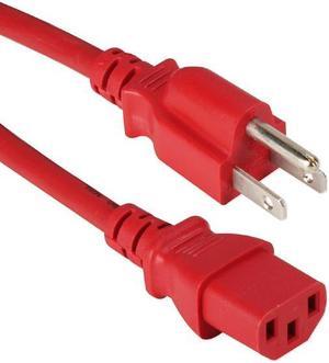 PYEG-1579A - INST CORD 3/18 10FT RND RED SJT PLUG 5-15P TO FEM C13