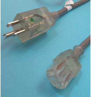 PYEW-2477 - INST CORD 3/16 8FT HOSPITAL GR RND SJT GREY PL 5-15P TO FEM C13