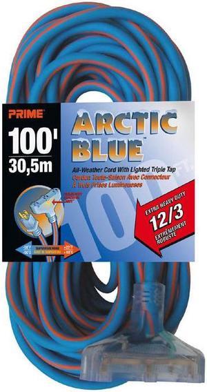 LT630835 - EXTENSION CORD 3/12 100FT BLUE SJEOW TRIPLE TAP ALL-WEATHER 15A