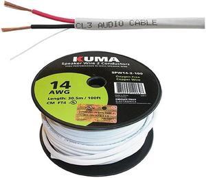 601129 - SPEAKER WIRE IN-WALL 14AWG 2C 100FT FT4 WHITE JACKET