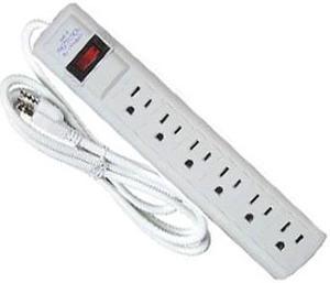 WPB-10 - POWER BAR 6 O/LET SURGE PROTECT 4FT CORD WHITE