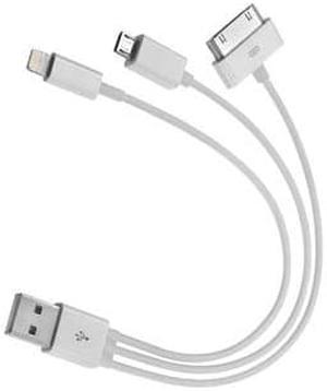 ELK-4000 - USB CABLE A MALE TO MICRO/30P/8P WHT