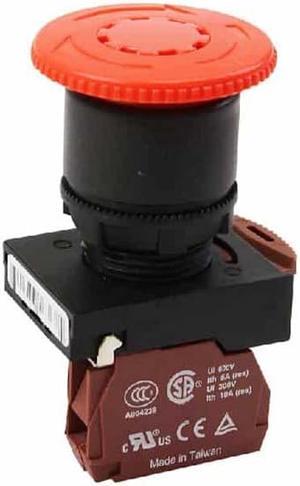 NPB22-R - EMERGENCY PUSH SWITCH 10A 300V NC TWIST RESET RED CAP