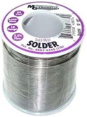 4887-454G - SOLDER WIRE 63/37 REGULAR 1LB 18AWG 0.05IN RA CORE