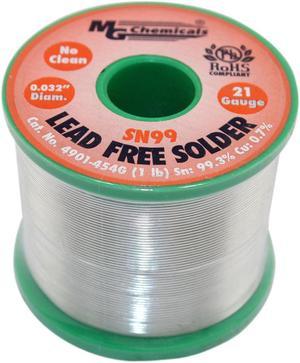 4901-454G - SOLDER WIRE LEAD FREE 1LB 21AWG 0.032IN  SN99.3%  CU:0.7%