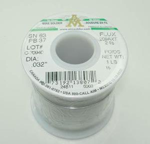 13807 - SOLDER WIRE 63/37 NO CLEAN 1LB GN GREEN ROSINCORE 2% 0.032