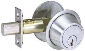 WH-2339-SI - DEADBOLT LOCK SILVER PLATED 2 KEYS