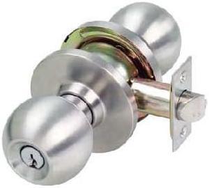 WH-1886-SI - ENTRANCE LOCK W/BUTTON SILVER PLATED 2 KEYS