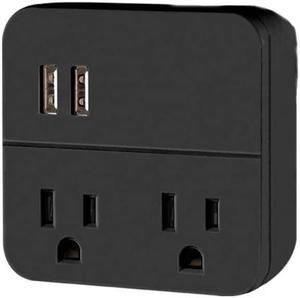 PST-2091 - WALL TAP 2-OUTLET 2USB 15A 125V 1875w