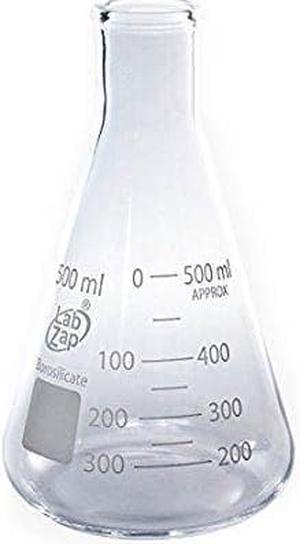 GL025-0500 - FLASK CLEAR GLASS 500ML GRADUATED