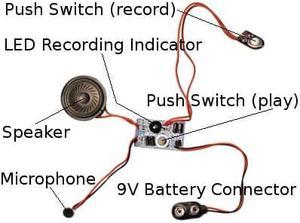 BR9 - RECORDING MODULE 20SEC WITH 9V BATTERY CONNECTOR