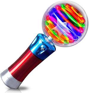 0712-04421 - HAND HELD MAGIC SPINNIG BALL FLASHING LED WAND 7.5IN