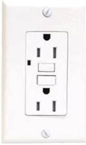 140127 - ELECTRICAL RECEPTACLE 2POS 20A DECORA GFCI WHITE W/WALLPLATE