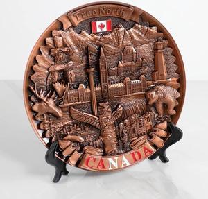 01-0121 - CANADA SOUVENIR LANDMARK PLATE COPPER 8 INCHES