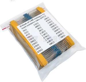 RDC-ASSORTED-600-A - RES 1/4W 1% MF 600PCS/PACK 20PCS EACH FOR 30VALUE 10 OHM-1M OHM