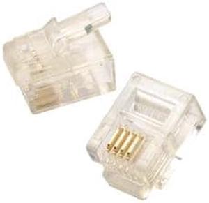 6P4C - MODULAR PLUG 6P4C STD FLAT  (100 pcs/pkg)