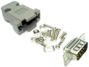 Z-4455 - DB9M SOL TIN W/PLASTIC HOOD GREY