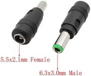 GAJ-911 - DC POWER ADAPT 2.1MM JK-3.0MM PL 5.5X2.1 FEM TO 6.3X3.0MM MALE
