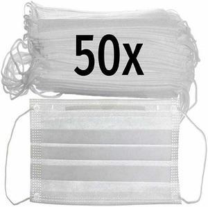 TZSJ-409-50 - FACE MASK DISPOSABLE W/EARLOOP 3-PLY WHITE (50 pcs/pkg)