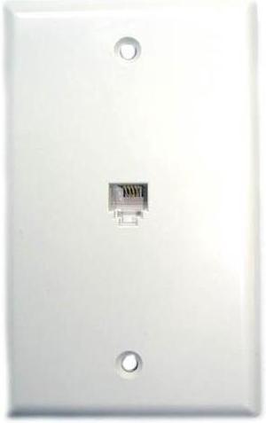 NW-204QCW - WALL PLATE MOD JK 6P4C TOOLESS WHITE