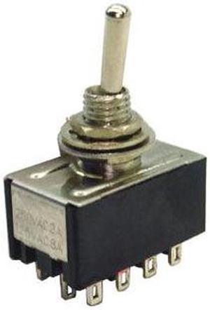 66-1220 - TOGGLE SWITCH 4P2T 6A ON-NONE-ON 125VAC TH SOL 6MM HOLE