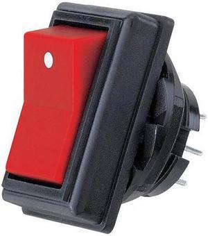 R13-49B-05 - ROCKER SWITCH 2P2T 10A ON-NONE- ON 125V SOL 17.6MM RED