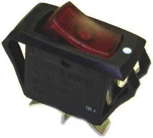 B160-R2L-BR2BM-DP - ROCKER SWITCH LIT 1P1T 15A ON- OFF 125VAC QT 13.5X28MM ACTU RED