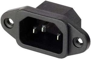 31-045-1 - AC PLUG 3POS 15A 250V CHMT QT PLAS BLK WITH FLANGE