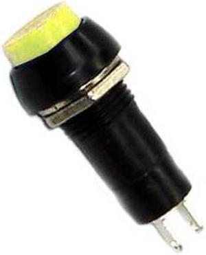 SW1020 YELLOW - PUSH SWITCH MOM 1P1T NO THR SOL 12MM HEX BUTTON YEL CAP 3A 125VA