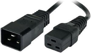 PYKR-4121 - SERVER CORD 3/12 1FT RND BLK SJT C19 TO C20 FT2 105C 20A/250V