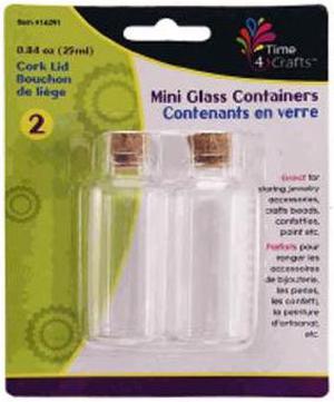 16291 - BOTTLE CLEAR GLASS 25ML WITH CAP  (2 pcs/pkg)