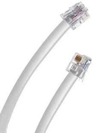 PA-109BC WHT - MODULAR CABLE 6P4C M/M 50FT WHITE