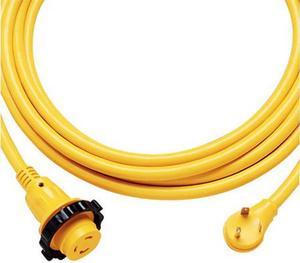 CSRV30-25 - RV CORDSET 3C/10AWG MARINE 25FT YELLOW STW 30 AMP 125V INPUT