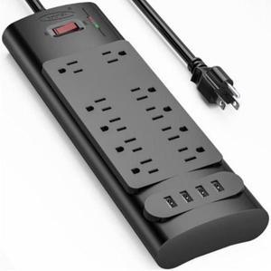 X0020RZTK3 - POWER BAR 10 O/LET 6FT CORD 4 usb ports @2.4a 1875w