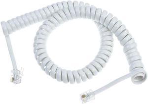 TC6014-7WH - MODULAR CABLE 4P4C M/M 7FT CURLY WHITE