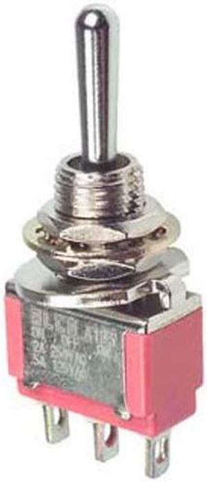 SW1003 - TOGGLE SWITCH MOM 1P2T 6A (ON)- OFF-(ON) 125VAC TH SOL 6MM HOLE