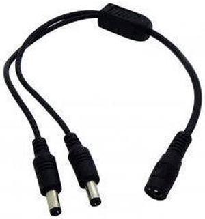 90509 - CAMERA POWER SPLITTER CABLE. 1 FEM TO 2 MALE/2.1X5.5MM