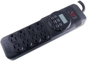 468-952 - TIMER INDOOR DIGITAL WITH 8 OUTLET POWER BAR BLACK