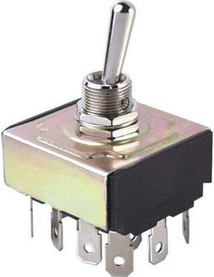 R13-44T150 - TOGGLE SWITCH 4P2T 16A ON-OFF-ON 125VAC TH QT 12MM HOLE