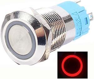 SCDT-7351 - PUSH SWITCH LIT MOM RED 1P2T 16MM RND NO/NC 12-24V RING LED