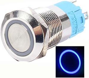 SCDT-7355 - PUSH SWITCH LIT MOM BLU 1P2T 16MM RND NO/NC 12-24V RING LED