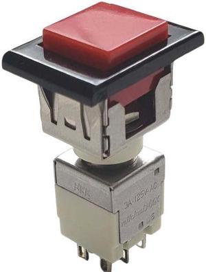 EB2085-C-J31A-RO - PUSH SWITCH LATCH 2P2T NO/NC SOL SNAP-IN 12MM SQ HOLE 3A 125VAC