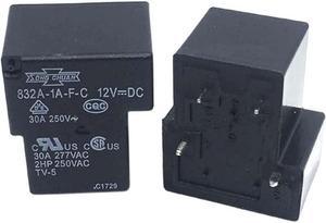 832A-1A-F-C-12VDC - RELAY DC 12V 1P1T 30A 4P PCMT 30A/277VAC