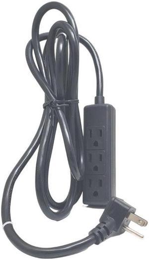 XWS8-1007-BLK - EXTENSION CORD 3/16 8FT 3 OUTLET BLK SJT 45DEG PLUG 13A 125V