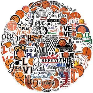 50Pcs Basketball Sticker Funny Sticker Meme To The Mainstream For Basketball Fan Sticker Waterproof Bright Colors Decal For Computer, Car, Windows, Bumper, Motorboat, Laptop, Helmet (Basketball)