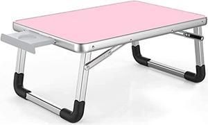 Laptop Bed Desk Table Foldable Tray -Use On The Coach, Floor, Bed - Reading, Writing, Drawing, Computing, Eating (Pink)