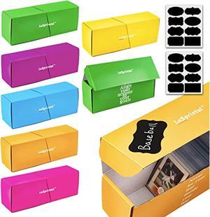6 Stylish Colorful Cardboard Trading Card Storage Box Combo, Card Box, Baseball Card Storage Box For Top Loaders And Cards Sleeves -For Sports Cards, Baseball Cards, Football Cards